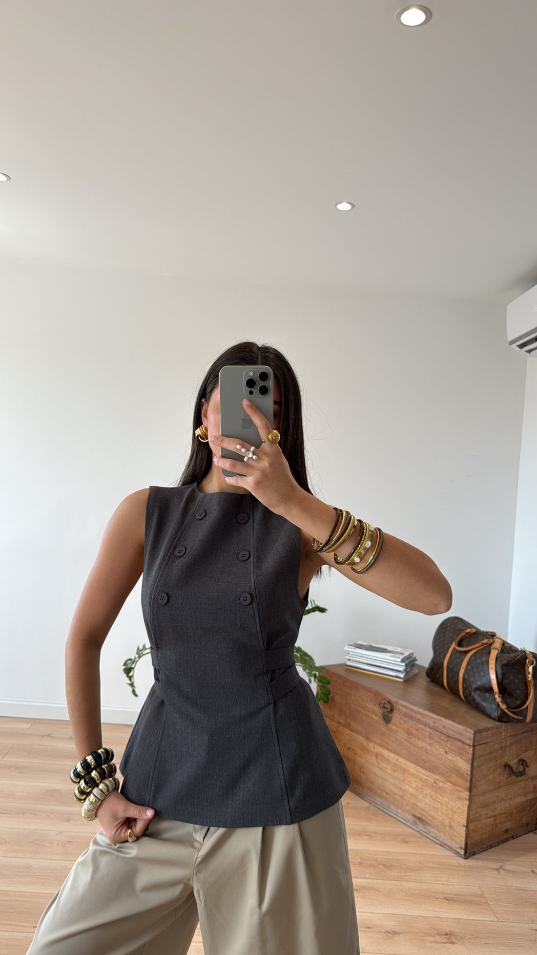 TOP « SOPHIE  » GRIS